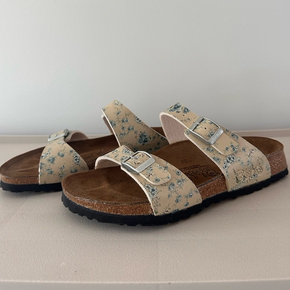 Birkis Birkenstock Michele Footbed Slide Sandal Womens Size 7 Flower Garden - Picture 1 of 12